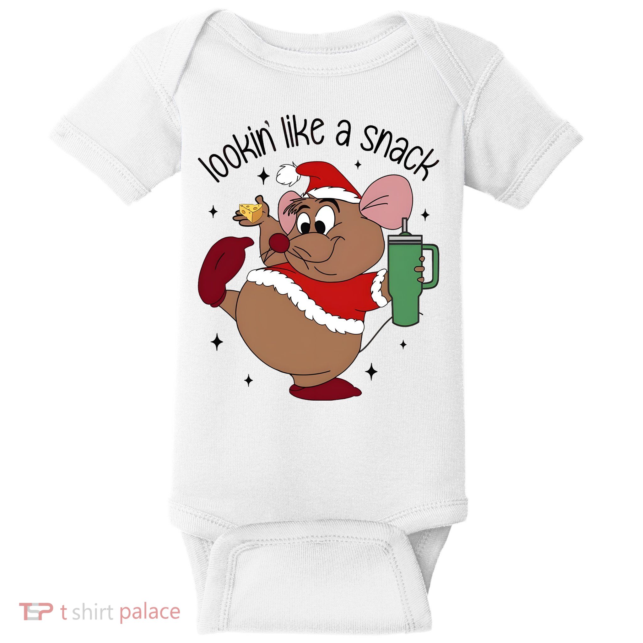 Gus Christmas Looking Like A Snack Cute Mouse Baby Bodysuit