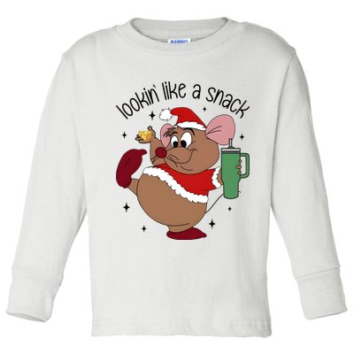 Gus Christmas Looking Like A Snack Cute Mouse Toddler Long Sleeve Shirt