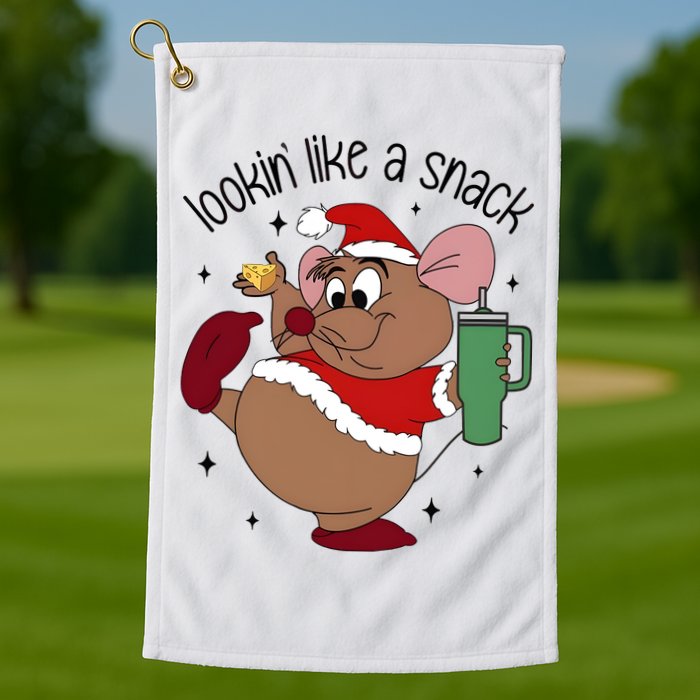 Gus Christmas Looking Like A Snack Cute Mouse Golf Towel