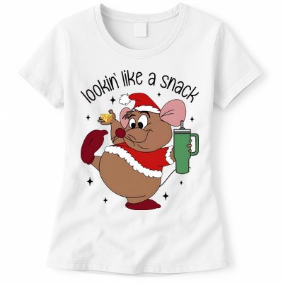 Gus Christmas Looking Like A Snack Cute Mouse Womens T-Shirt