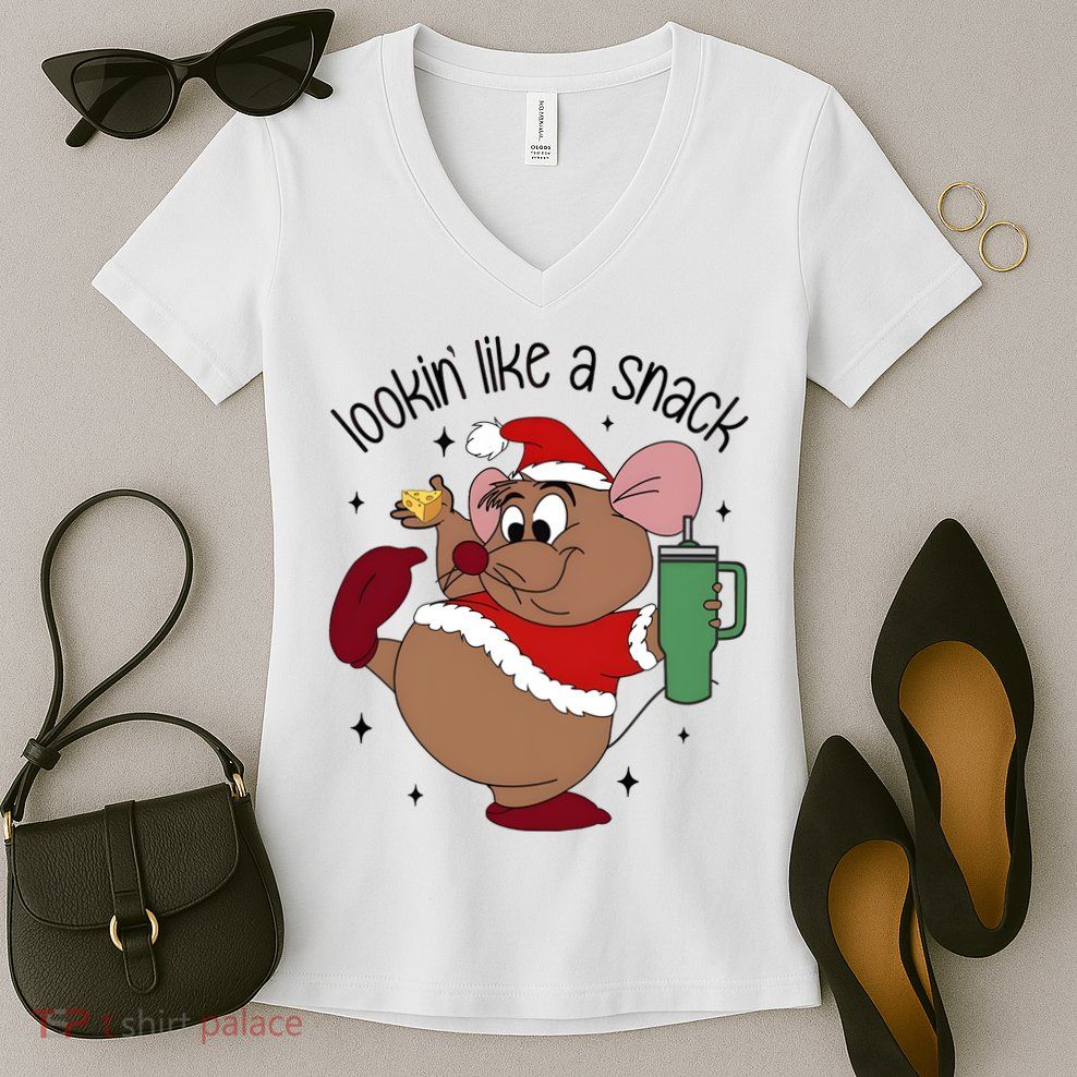 Gus Christmas Looking Like A Snack Cute Mouse Women's V-Neck T-Shirt