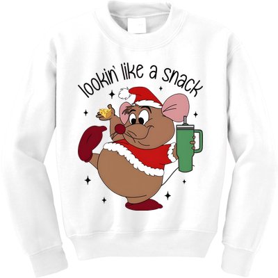 Gus Christmas Looking Like A Snack Cute Mouse Kids Sweatshirt
