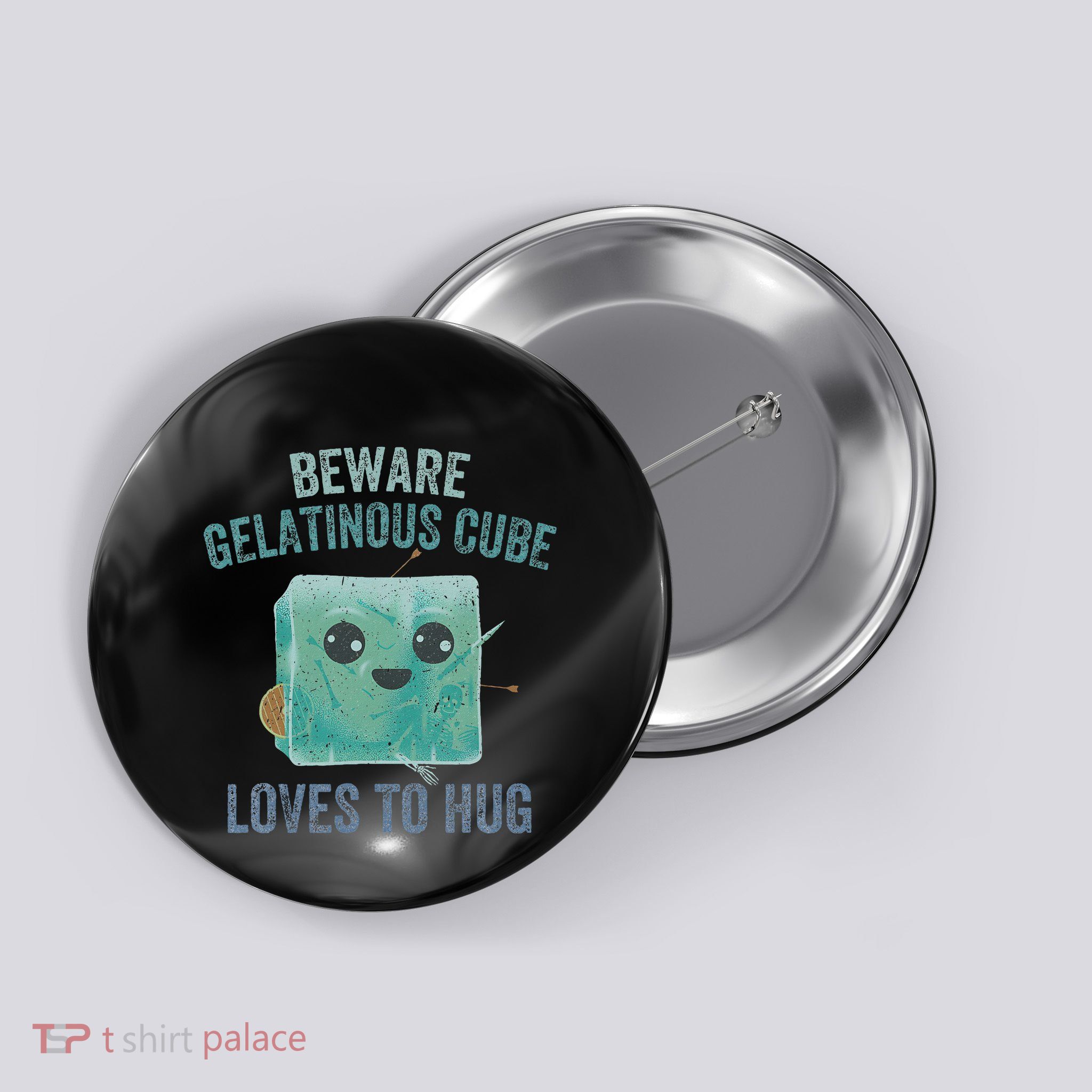 Gelatinous Cube Loves To Hug Funny Design Button