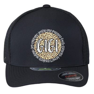Gigi Cheetah Leopard Print Circle Love Patience Black Gift Flexfit Unipanel Trucker Cap
