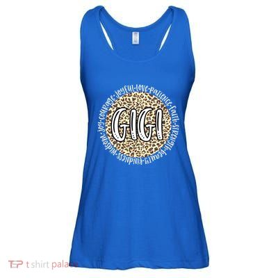 Gigi Cheetah Leopard Print Circle Love Patience Black Gift Ladies Essential Flowy Tank