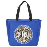 Gigi Cheetah Leopard Print Circle Love Patience Black Gift Zip Tote Bag