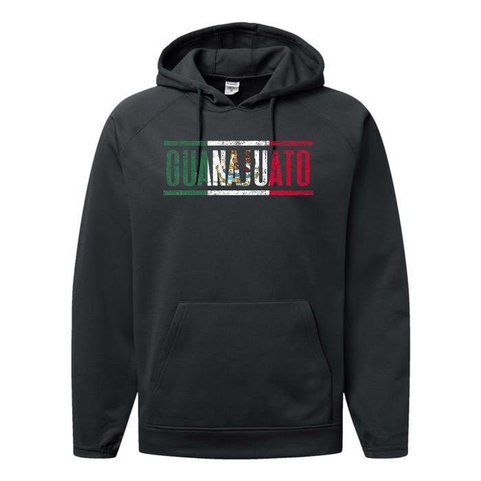 Guanajuato Con La Bandera De México Performance Fleece Hoodie