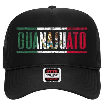 Guanajuato Con La Bandera De México High Crown Mesh Back Trucker Hat