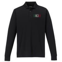 Guanajuato Con La Bandera De México Performance Long Sleeve Polo