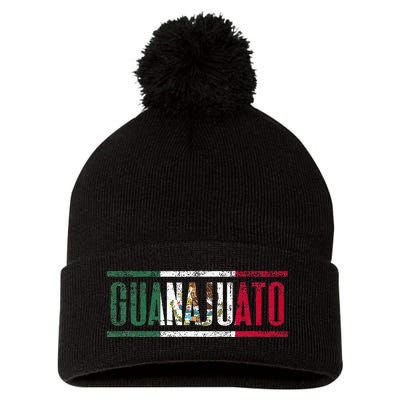 Guanajuato Con La Bandera De México Pom Pom 12in Knit Beanie