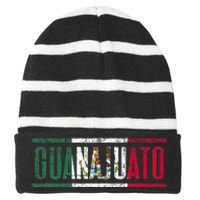 Guanajuato Con La Bandera De México Striped Beanie with Solid Band