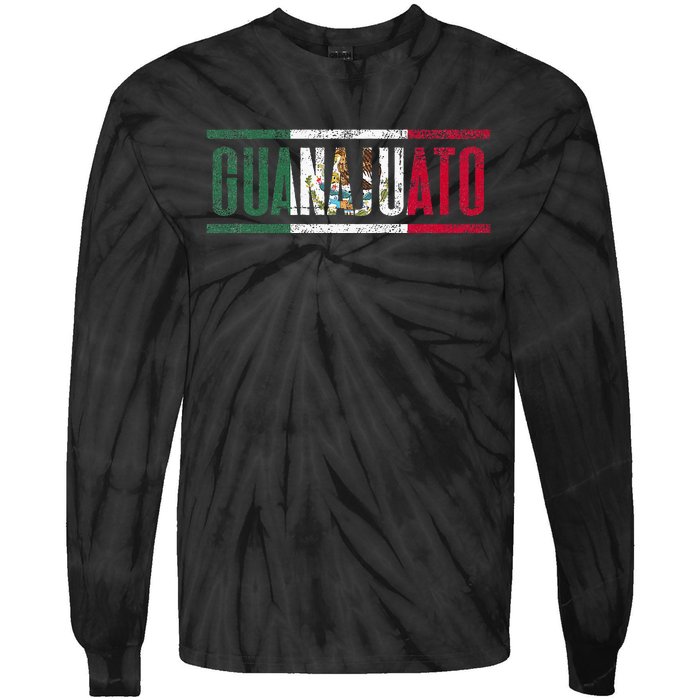 Guanajuato Con La Bandera De México Tie-Dye Long Sleeve Shirt