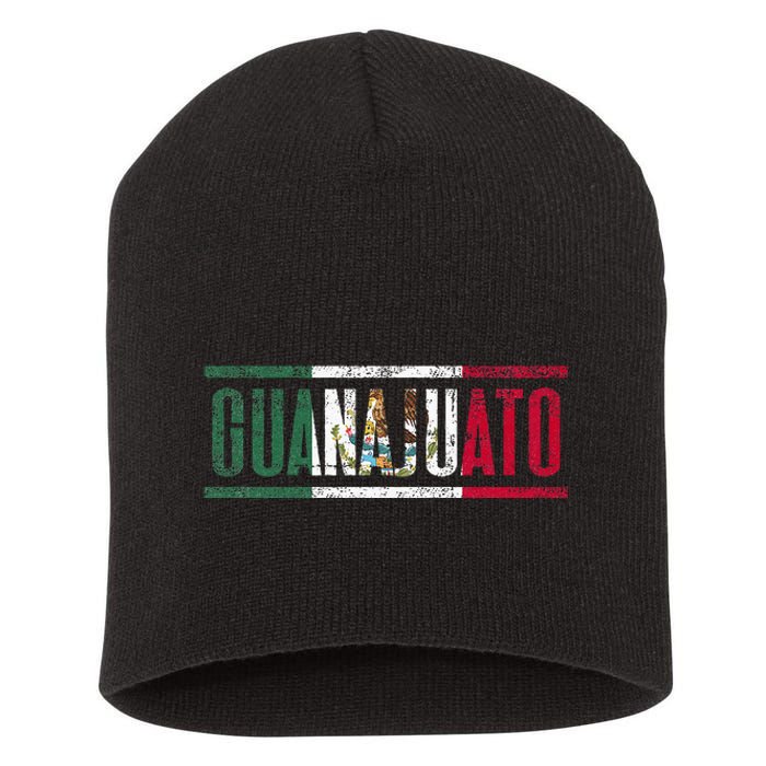 Guanajuato Con La Bandera De México Short Acrylic Beanie