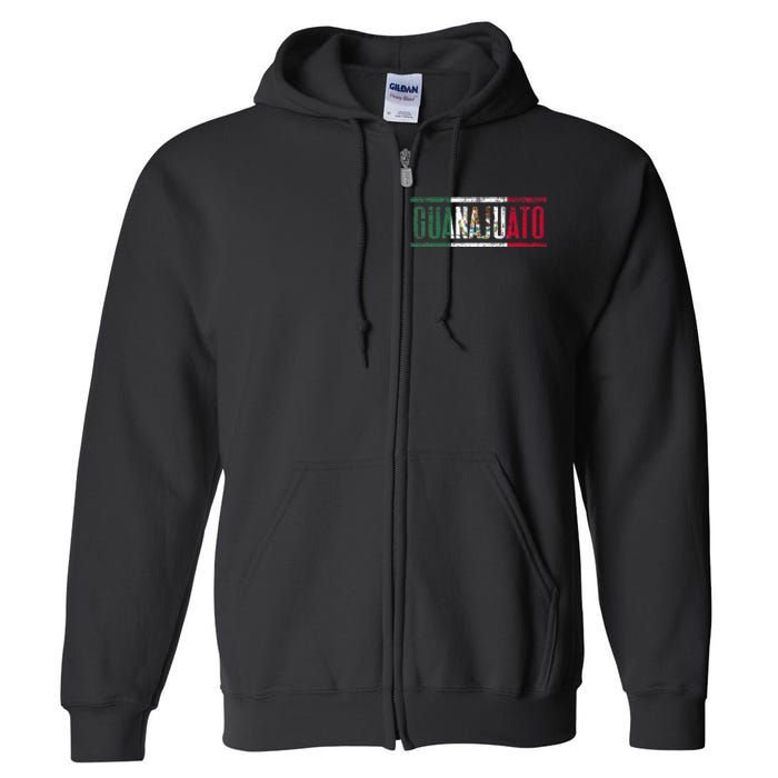 Guanajuato Con La Bandera De México Full Zip Hoodie