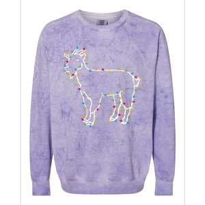 Goat Christmas Lights Holiday Season Merry Xmas Colorblast Crewneck Sweatshirt