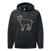 Goat Christmas Lights Holiday Season Merry Xmas Performance Fleece Hoodie