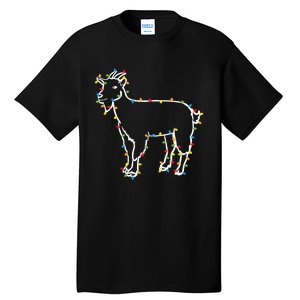 Goat Christmas Lights Holiday Season Merry Xmas Tall T-Shirt