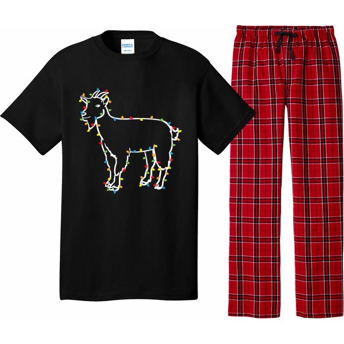 Goat Christmas Lights Holiday Season Merry Xmas Pajama Set