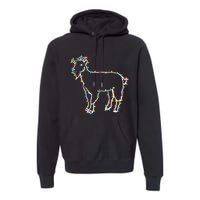 Goat Christmas Lights Holiday Season Merry Xmas Premium Hoodie