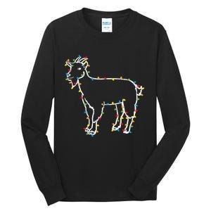 Goat Christmas Lights Holiday Season Merry Xmas Tall Long Sleeve T-Shirt