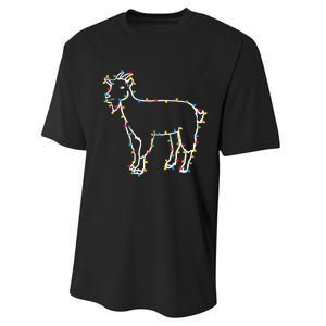 Goat Christmas Lights Holiday Season Merry Xmas Performance Sprint T-Shirt