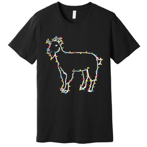 Goat Christmas Lights Holiday Season Merry Xmas Premium T-Shirt