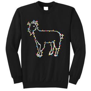 Goat Christmas Lights Holiday Season Merry Xmas Tall Sweatshirt