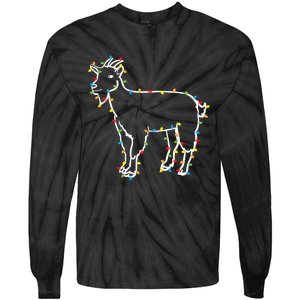 Goat Christmas Lights Holiday Season Merry Xmas Tie-Dye Long Sleeve Shirt