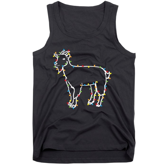 Goat Christmas Lights Holiday Season Merry Xmas Tank Top