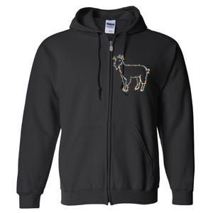 Goat Christmas Lights Holiday Season Merry Xmas Full Zip Hoodie