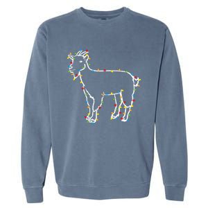 Goat Christmas Lights Holiday Season Merry Xmas Garment-Dyed Sweatshirt