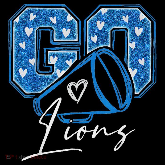 Go Cheer Lions Design High Crown Mesh Back Trucker Hat