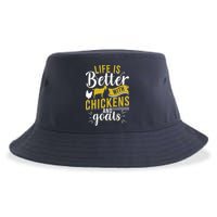 Goats Chickens Life Is Better Funny Farmer Humor Ranch Sustainable Bucket Hat