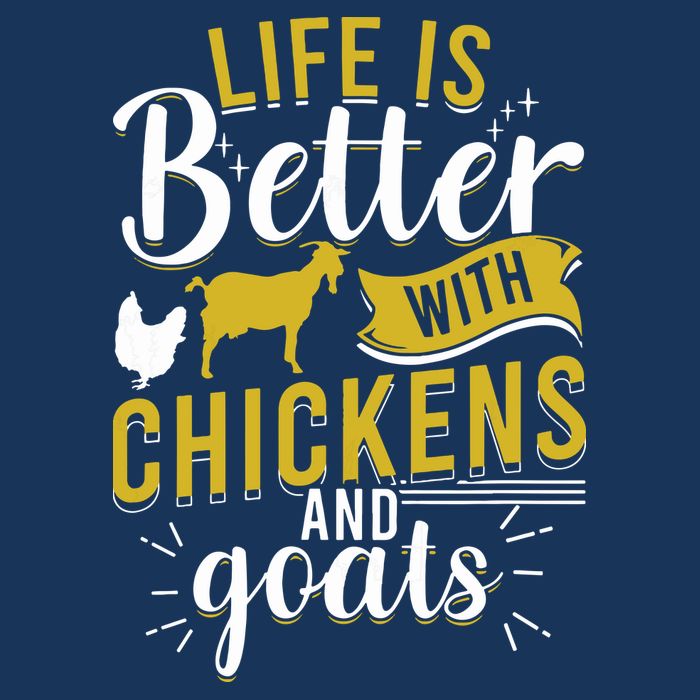 Goats Chickens Life Is Better Funny Farmer Humor Ranch Drawstring Bag