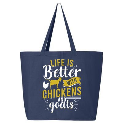 Goats Chickens Life Is Better Funny Farmer Humor Ranch 25L Jumbo Tote