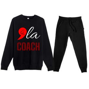 Gift Comma La Kamala Harris Tim Walz Coach 2024 La Comma Cool Gift Premium Crewneck Sweatsuit Set