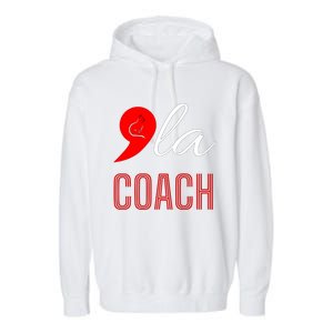 Gift Comma La Kamala Harris Tim Walz Coach 2024 La Comma Cool Gift Garment-Dyed Fleece Hoodie