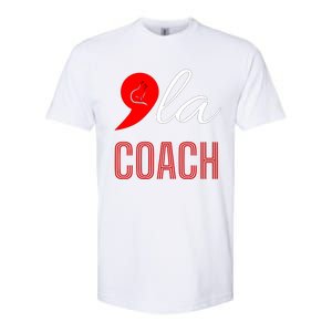 Gift Comma La Kamala Harris Tim Walz Coach 2024 La Comma Cool Gift Softstyle CVC T-Shirt