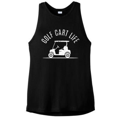 Golf Cart Life Funny Golf Ladies PosiCharge Tri-Blend Wicking Tank