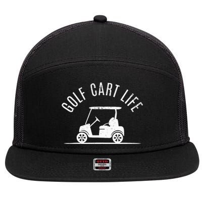 Golf Cart Life Funny Golf 7 Panel Mesh Trucker Snapback Hat