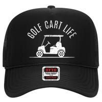 Golf Cart Life Funny Golf High Crown Mesh Back Trucker Hat