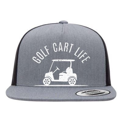 Golf Cart Life Funny Golf Flat Bill Trucker Hat