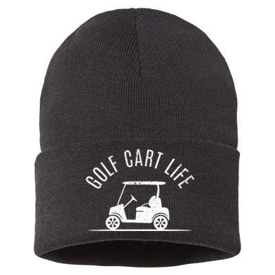 Golf Cart Life Funny Golf Sustainable Knit Beanie