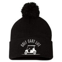 Golf Cart Life Funny Golf Pom Pom 12in Knit Beanie