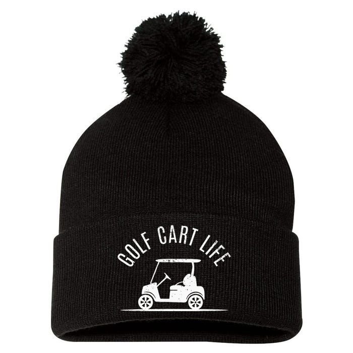 Golf Cart Life Funny Golf Pom Pom 12in Knit Beanie