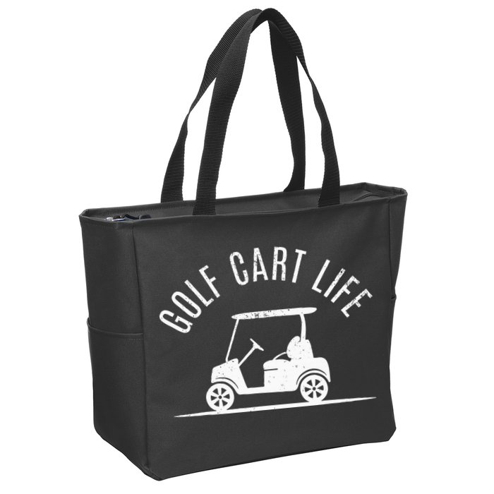 Golf Cart Life Funny Golf Zip Tote Bag
