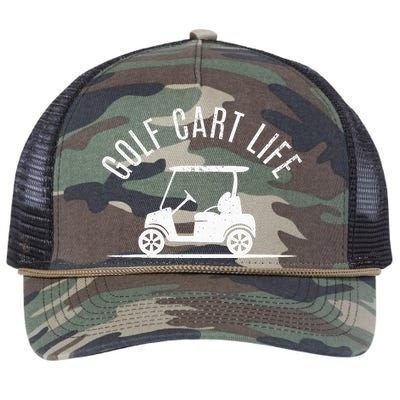 Golf Cart Life Funny Golf Retro Rope Trucker Hat Cap