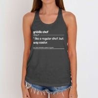 Griddle Chef Like Regular But Way Cooler Funny Women's Knotted Racerback Tank