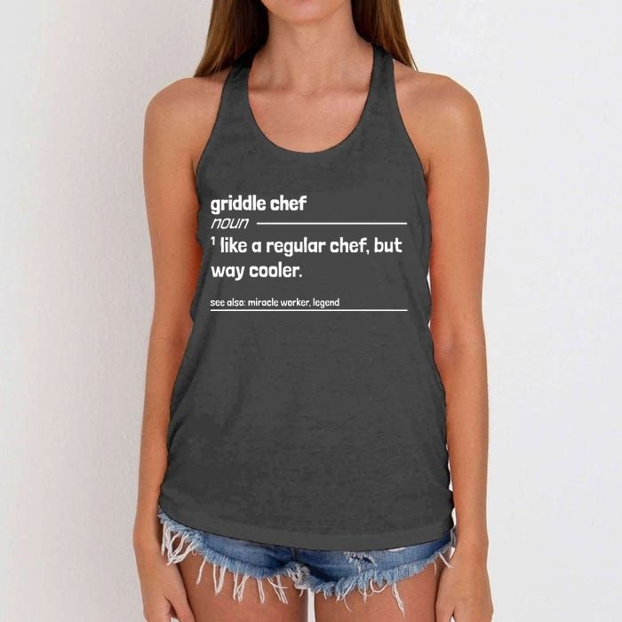 Griddle Chef Like Regular But Way Cooler Funny Women's Knotted Racerback Tank