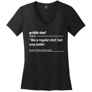 Griddle Chef Like Regular But Way Cooler Funny Women's V-Neck T-Shirt